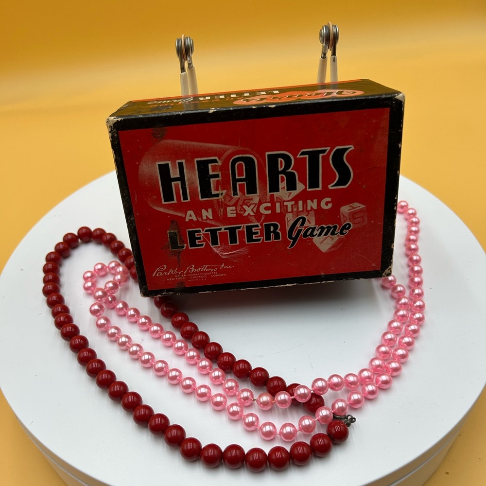 Antique American Hearts Parker Brothers board game, valentines decor